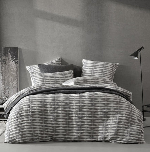 Kirby Charcoal Quilt Cover Set image 0