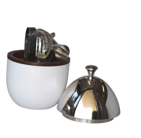 Party Egg White and Stainless Cocktail Set image 0