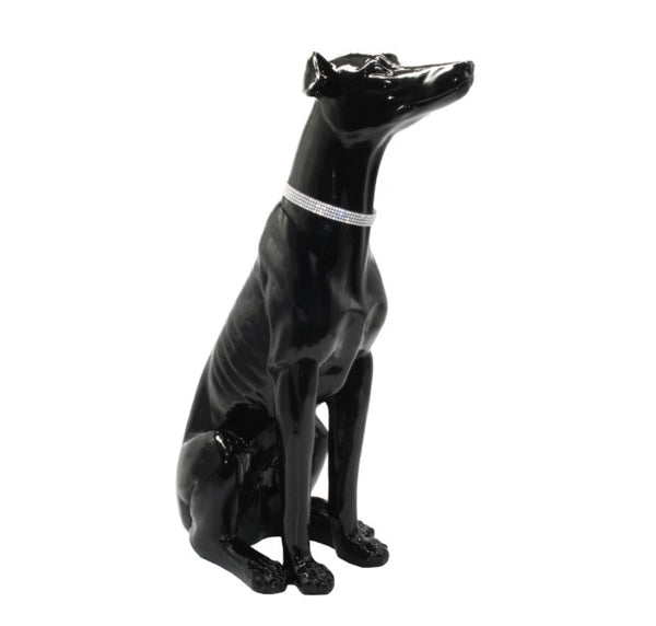 Elegant Black Greyhound Statue - Duke image 0