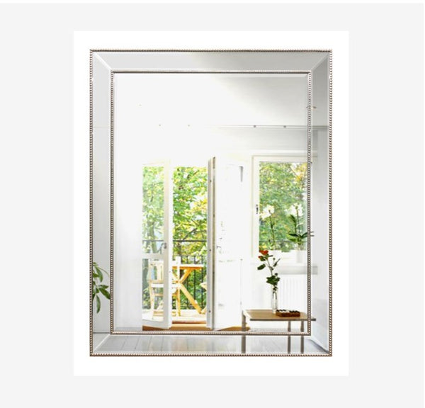Luxe Beaded Mirror-Silver image 0
