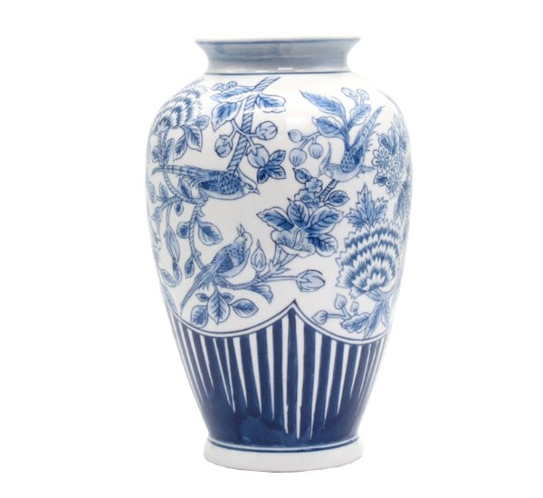 Blue & White Floral Vase 30cm image 0