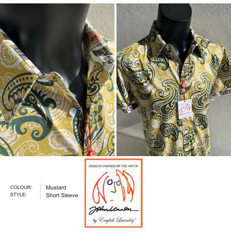 John Lennon - KINGS LYNN Short Sleeve Shirt - Mustard image 0