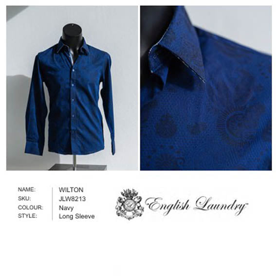 John Lennon - WILTON Long Sleeve Shirt - Navy image 0