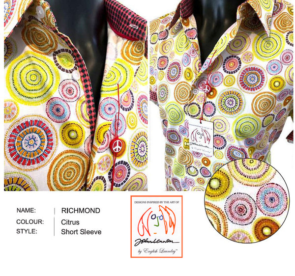 John Lennon - RICHMOND Short Sleeve Shirt - Citrus image 0
