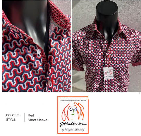 John Lennon - DURHAM Short Sleeve Shirt - Red image 0