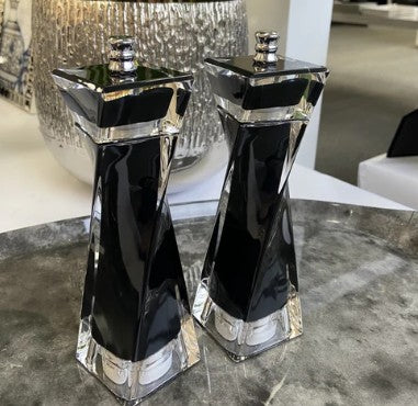 Black Acrylic Salt & Pepper Mill Set image 0