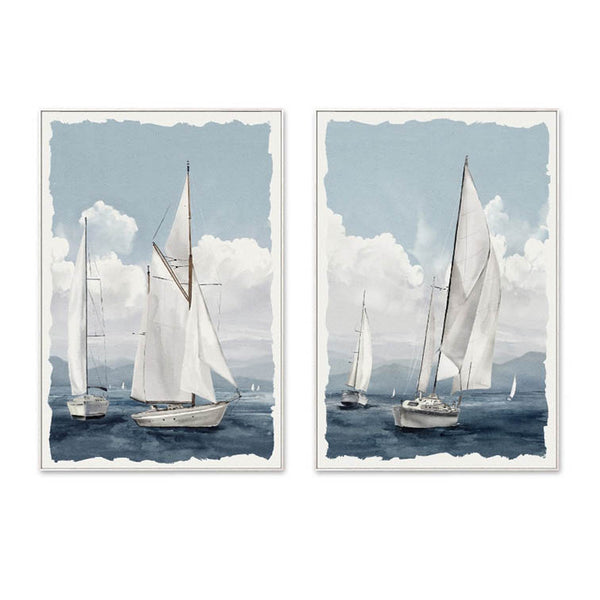Wave Runner Framed Canvas Art Set image 0