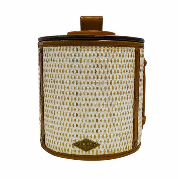 Leather & Rattan Ice Bucket image 0