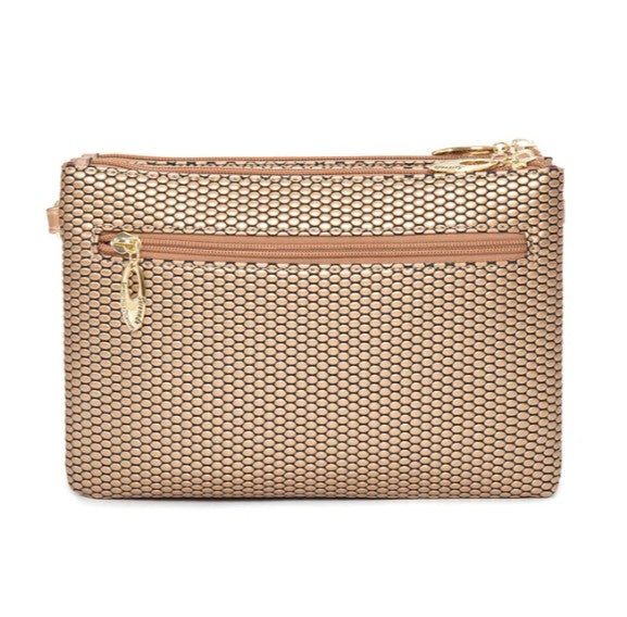 Cosmopolitan Vegan Leather Cross Body Bag - Rose Gold