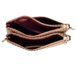 Cosmopolitan Vegan Leather Cross Body Bag - Rose Gold