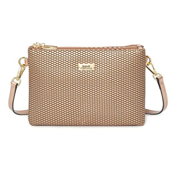 Cosmopolitan Vegan Leather Cross Body Bag - Rose Gold