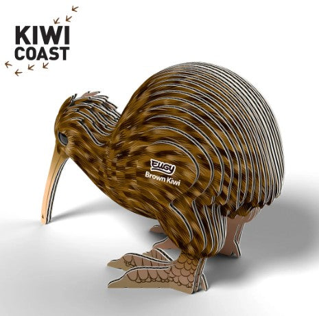 EUGY Brown Kiwi 3D Paper Puzzle
