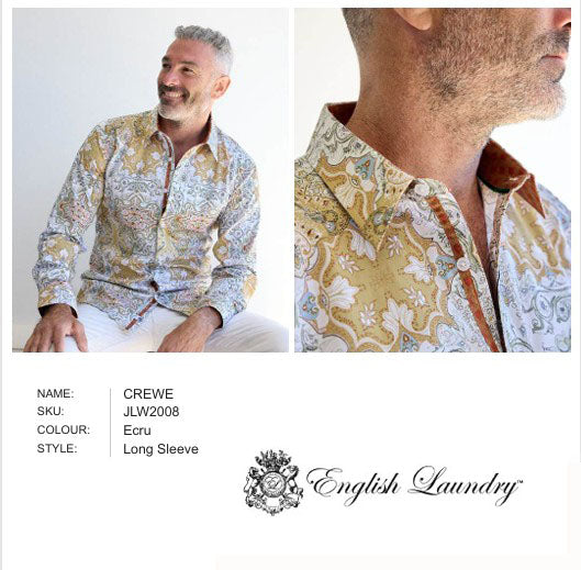 john lennon english laundry dress shirts JOHN LENNON by English Laundry NWOT Ltd Ed Check, Floral Trim, Cotton Shirt M