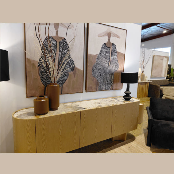 MARBELLA A and  B FRAMED CANVAS SET