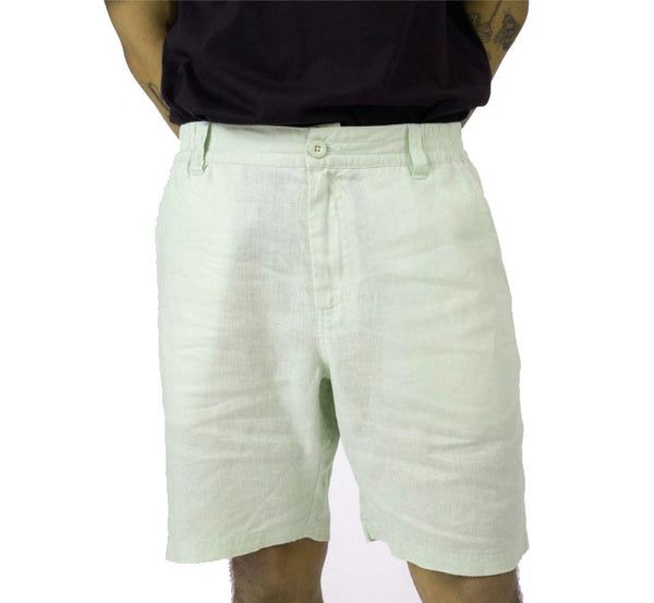 Tanner Linen Shorts - Fog Green