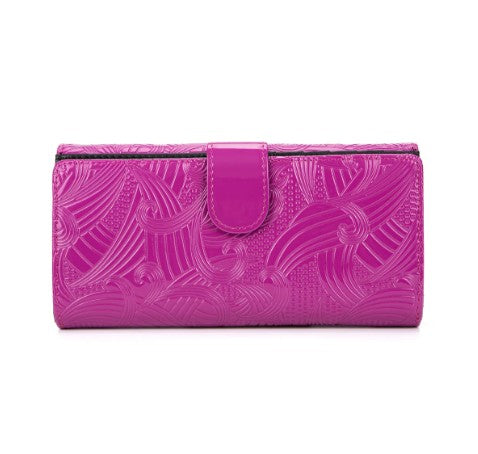 AMIRA LARGE PATENT LEATHER WALLET WITH RFID