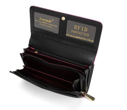 AMIRA LARGE PATENT LEATHER WALLET WITH RFID