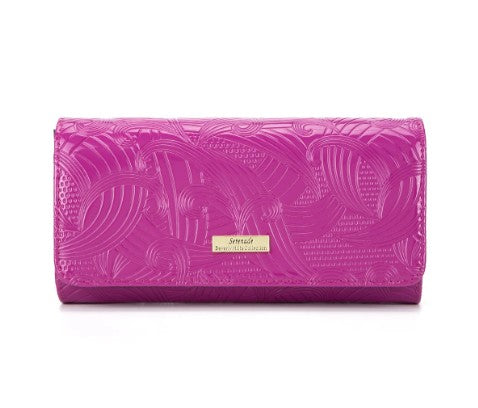 AMIRA LARGE PATENT LEATHER WALLET WITH RFID