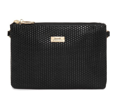 Cosmopolitan Vegan Leather Cross Body Bag - Black