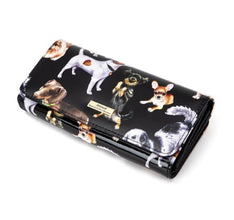 LETS PAWTY LARGE PATENT LEATHER WALLET WITH RFID