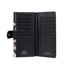 LETS PAWTY LARGE PATENT LEATHER WALLET WITH RFID