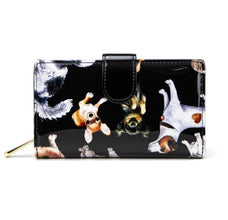 LETS PAWTY MEDIUM PATENT LEATHER WALLET WITH RFID