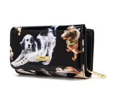 LETS PAWTY MEDIUM PATENT LEATHER WALLET WITH RFID