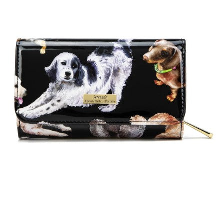 LETS PAWTY MEDIUM PATENT LEATHER WALLET WITH RFID