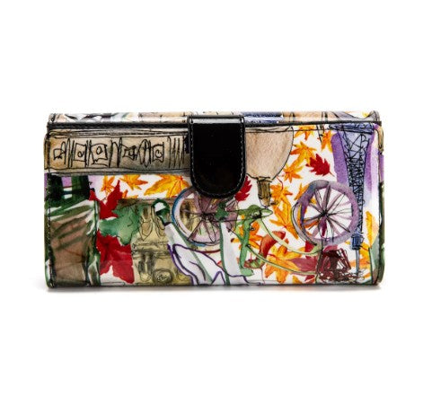 SERENADE PARISIAN LARGE PATENT LEATHER WALLET WITH RFID