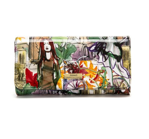 SERENADE PARISIAN LARGE PATENT LEATHER WALLET WITH RFID