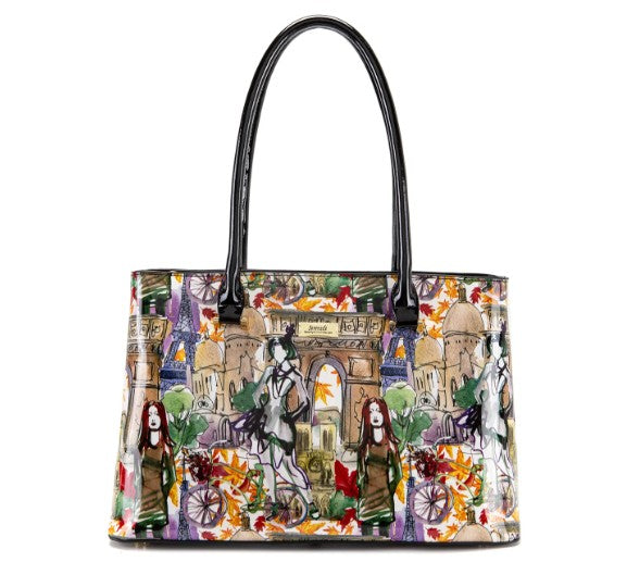 PARISIAN PATENT LEATHER SHOULDER BAG