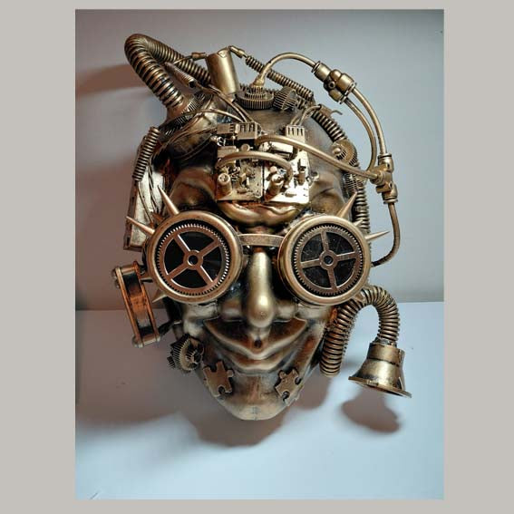 Steampunk Mechanical Mask-Gold