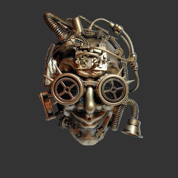 Steampunk Mechanical Mask-Gold