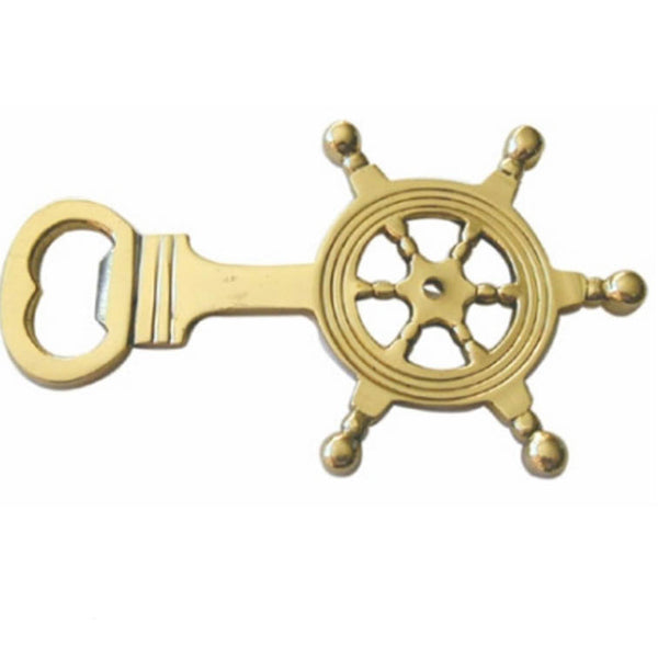 Brass Ship Wheel Bottle Opener image 0