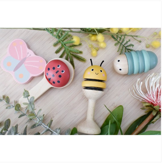 WOODEN SPRING INSECT MUSIC SET 4 PC image 0