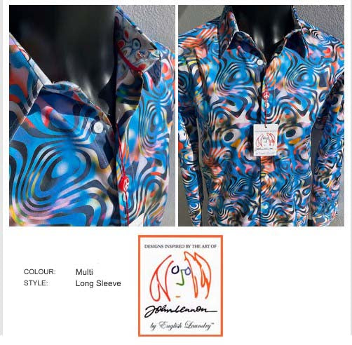John Lennon - DERBY Long Sleeve Shirt-White image 0