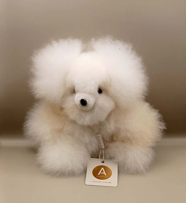 Teddy White  - Huacaya Alpaca - 15cm - Auskin image 0