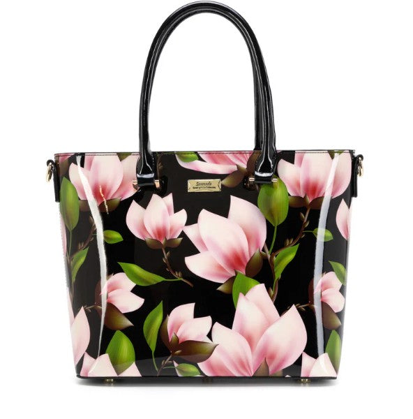 SERENDE- MAYUMI PATENT LEATHER FLORAL BAG image 0