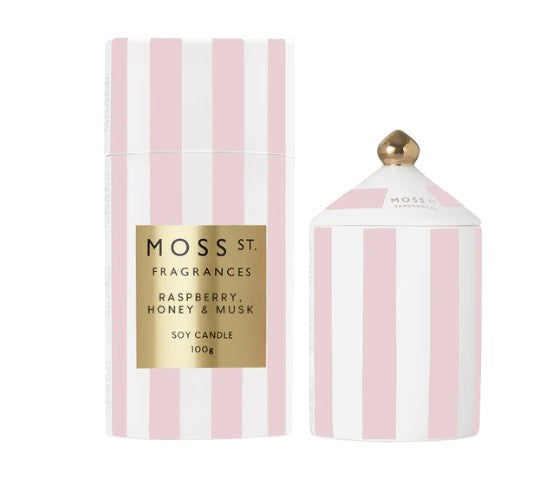 Raspberry, Honey & Musk Ceramic Candle 100g image 0
