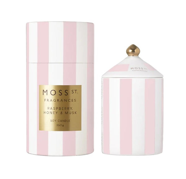 Raspberry, Honey & Musk Ceramic Candle 360g image 0