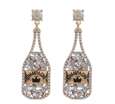 Sparkling Champagne White Earrings image 0