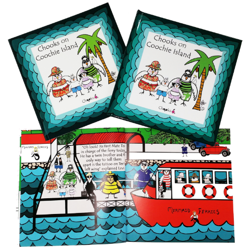Chooks on Coochie Island - Written & illustrated by Sandy Clark